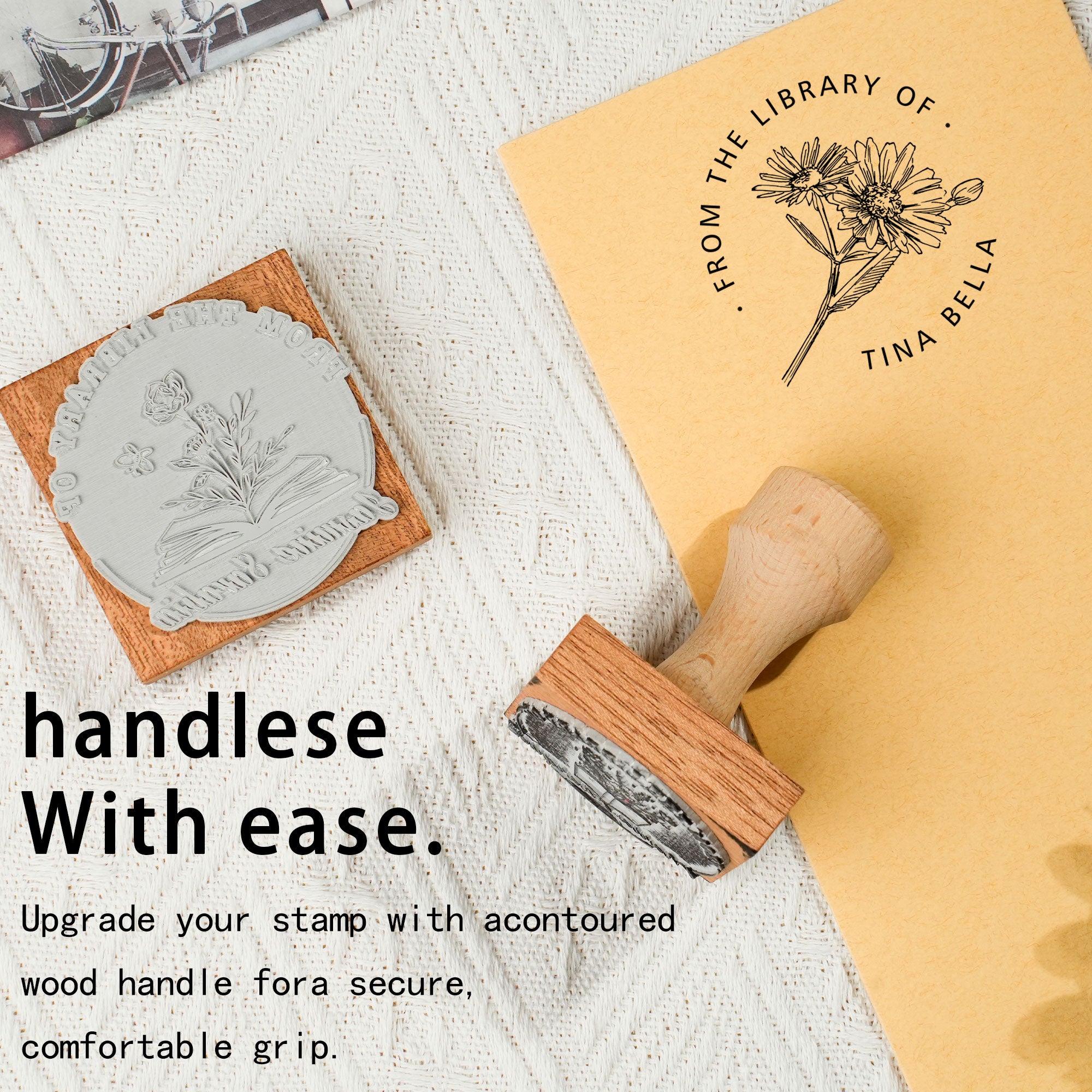 Personalized Wood Rubber Stamp
