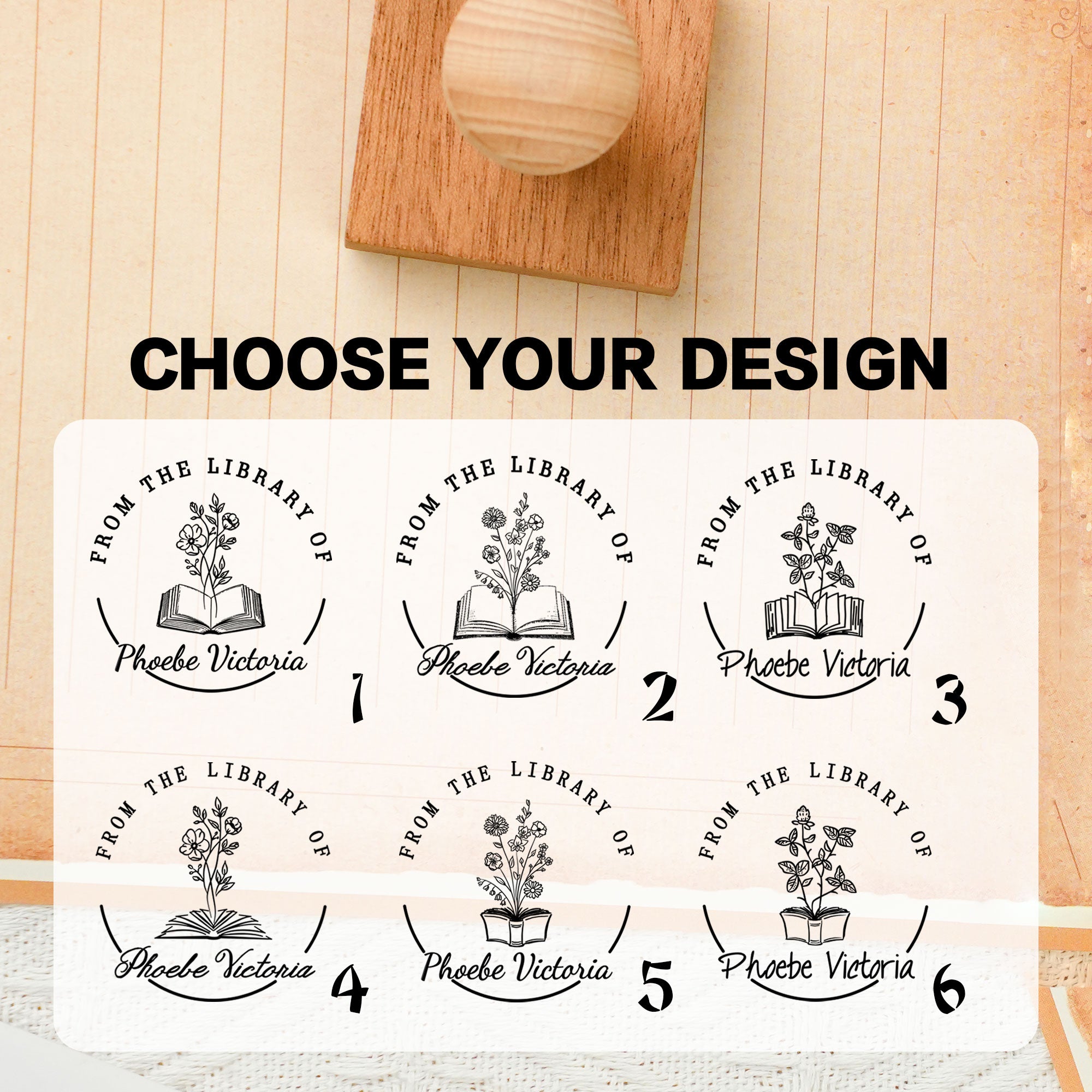 Elegant Retro Wood Stamp