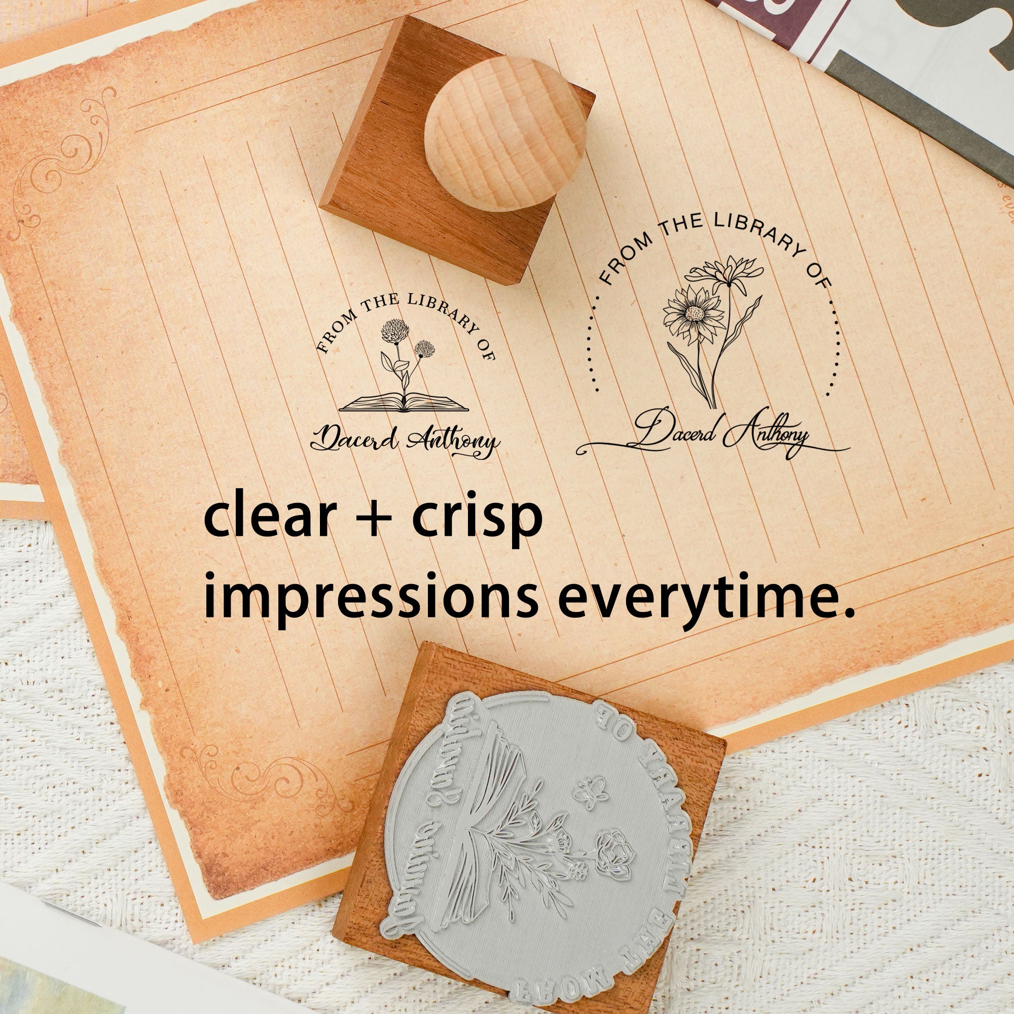 Personalized Wooden Rubber Stamp