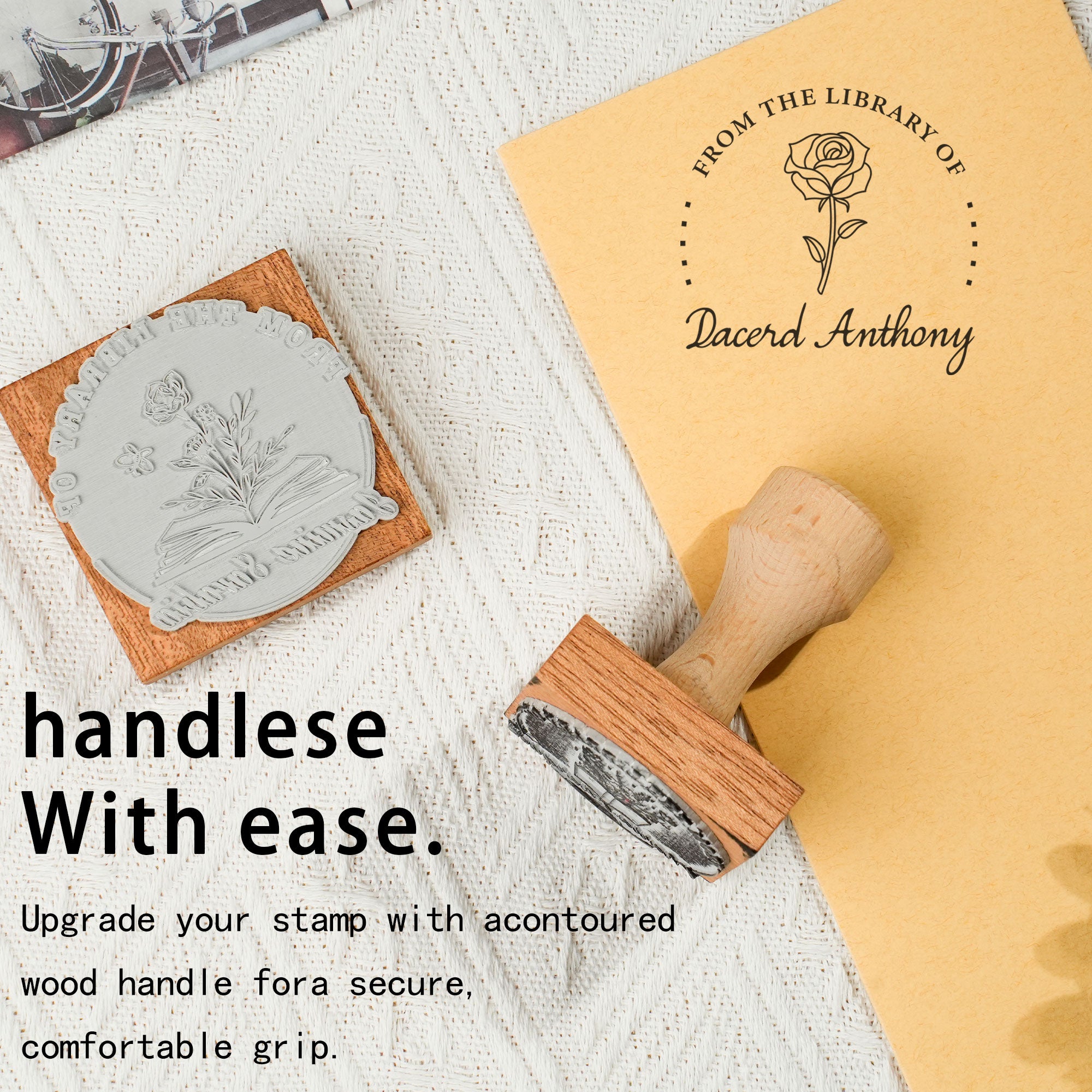 Personalized Wooden Rubber Stamp