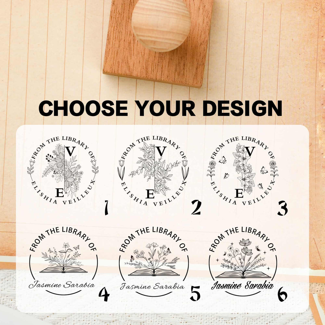 Stamps Made To Order | Custom Ex Libris Book Ownership Rubber Stamps