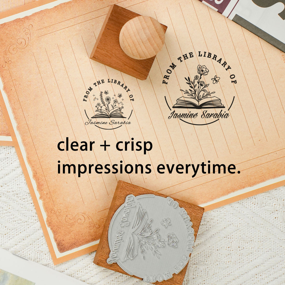 Customized library wooden stamps