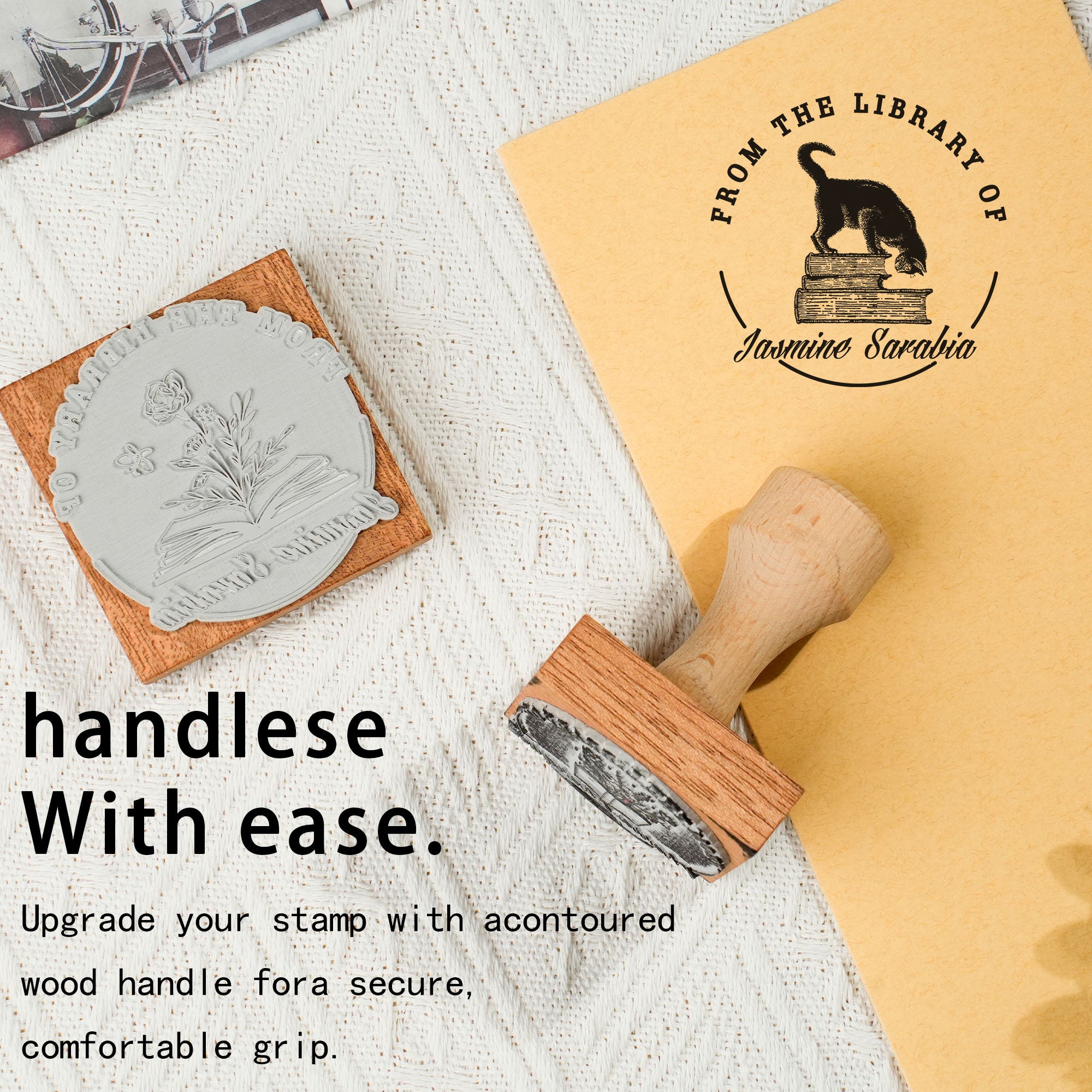 Customized library wooden stamps