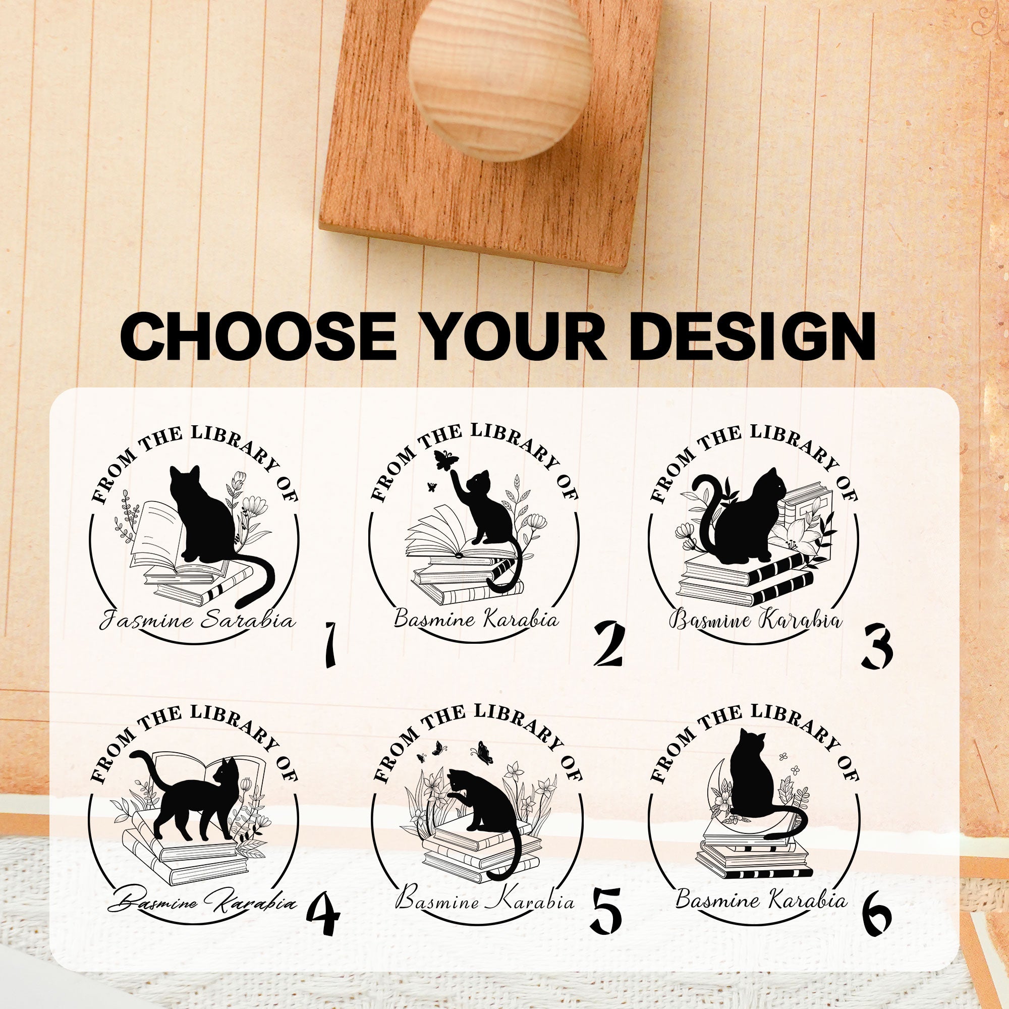 Personalized Wooden Rubber Stamp