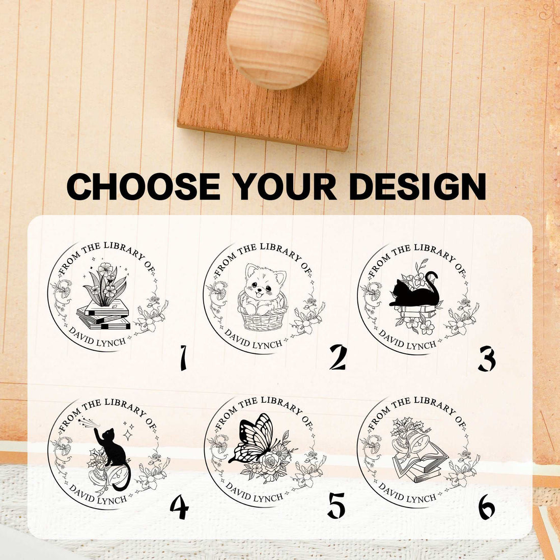 Upload Logo Permanent Stamp for Ex Libris Business Bookplate Stamping