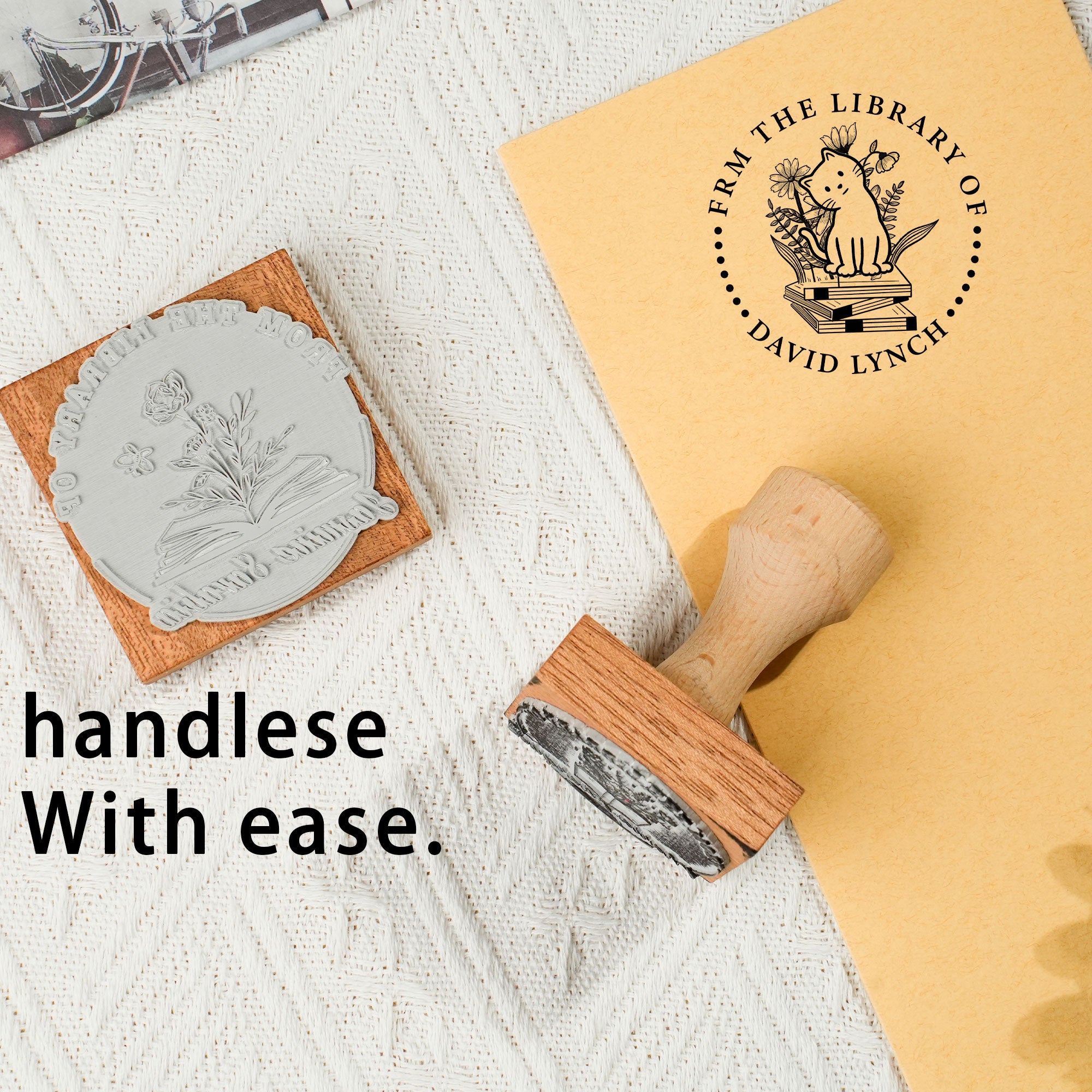 Elegant Wood Rubber Stamp