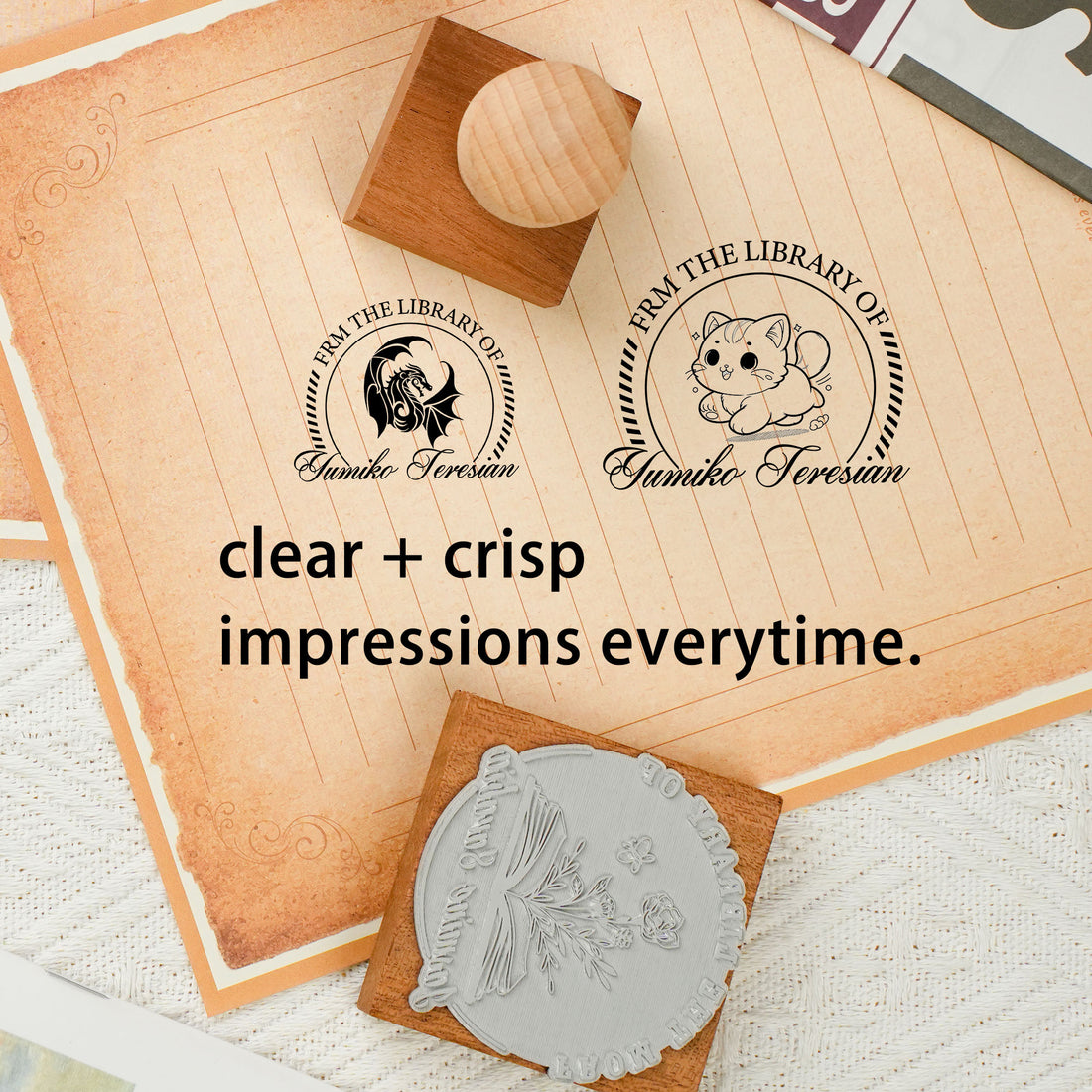 Unique Wood Rubber Stamp