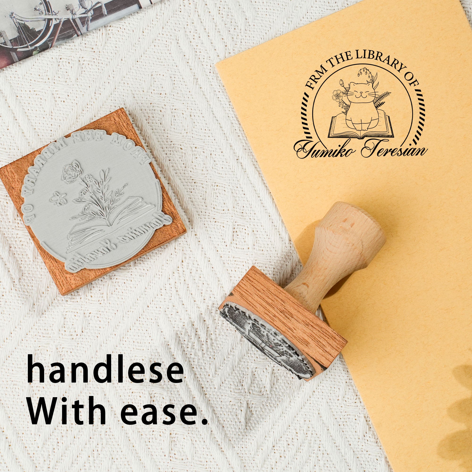 Unique Wood Rubber Stamp