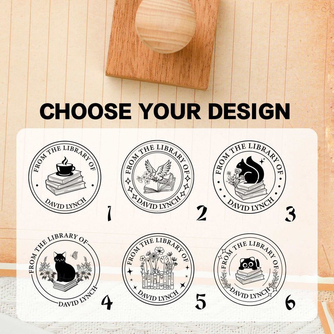 Permanent Logo Stamp | Long‑Lasting Branded Ex Libris Book Stamp