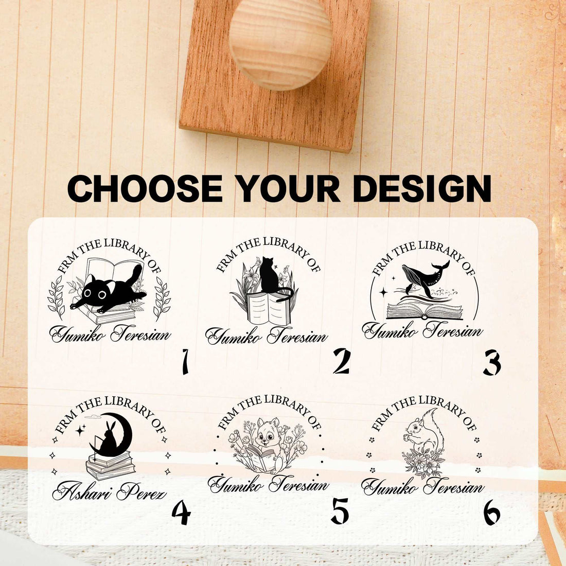 Custom‑Font High Quality Rubber Stamps for Bookplates & Library Books