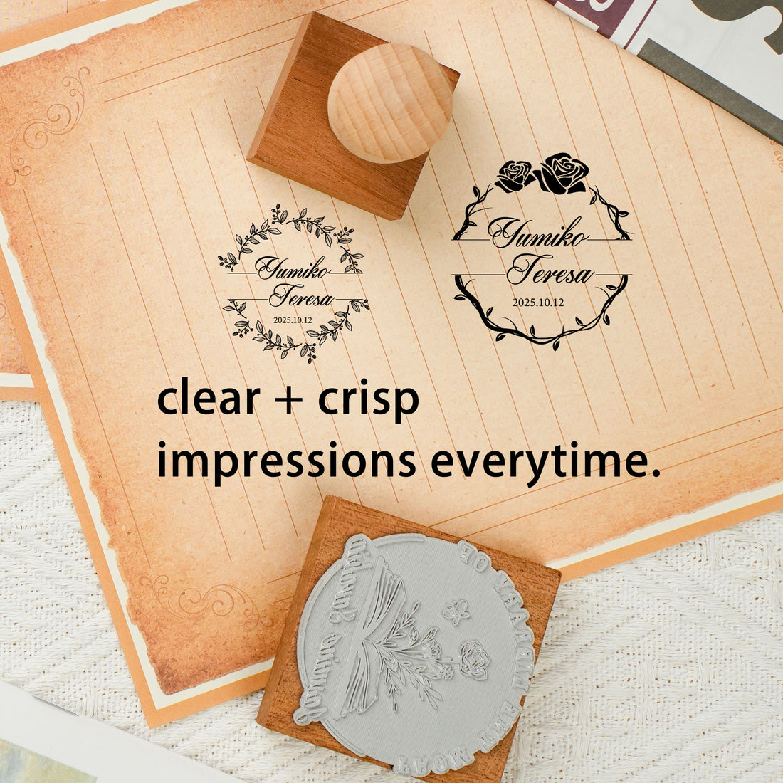 Wedding Wood Rubber Stamp
