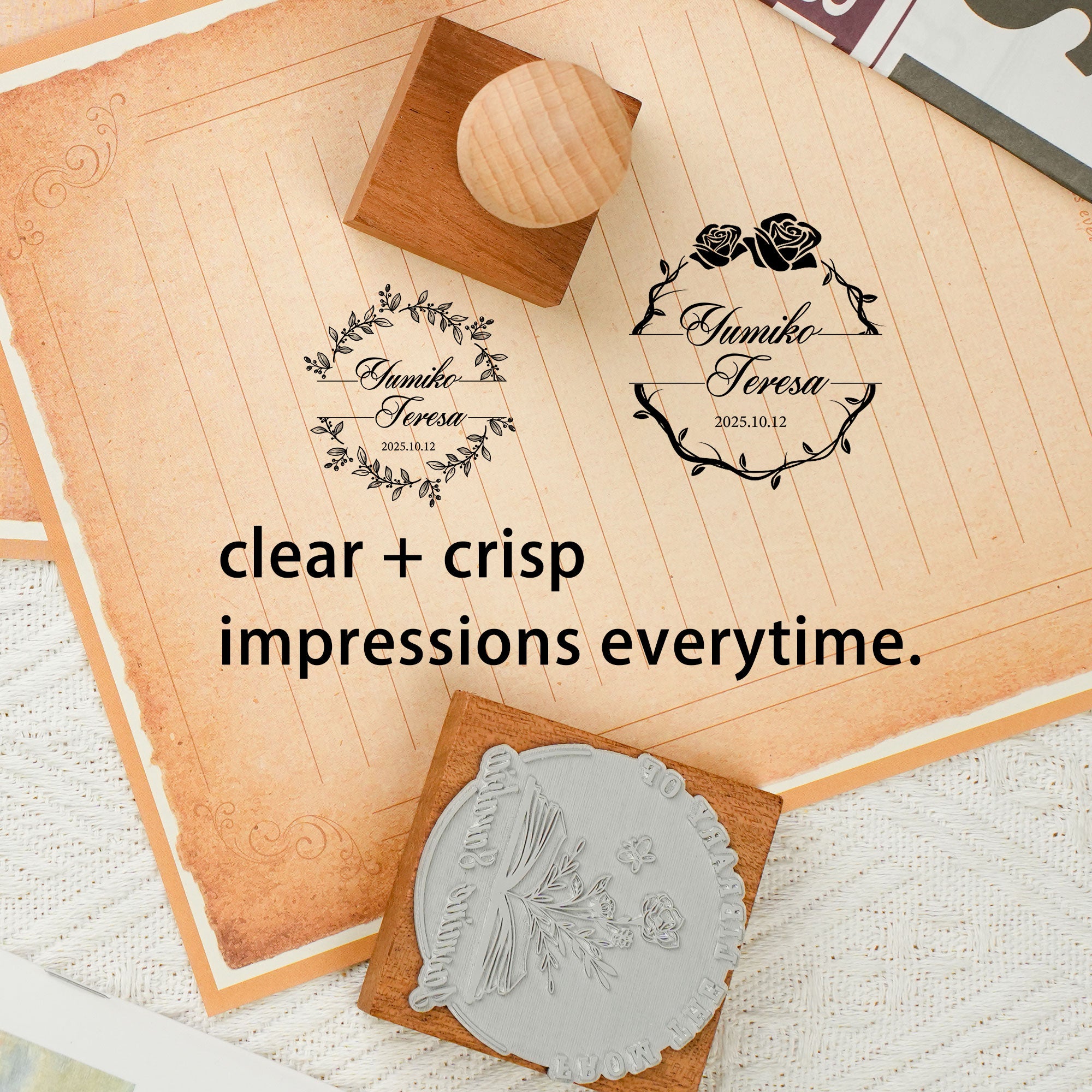 Wedding Wood Rubber Stamp