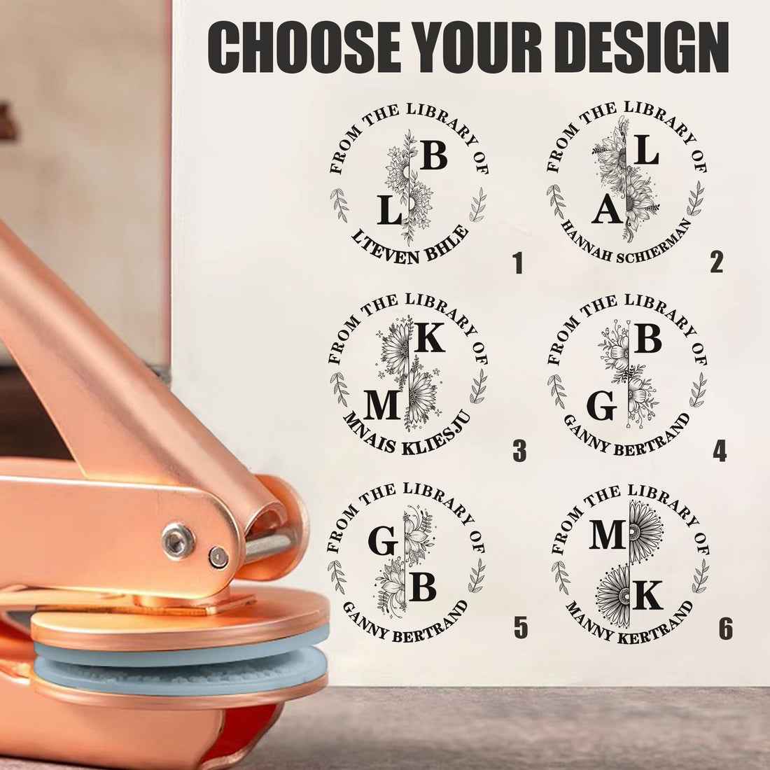 Custom Letter Embosser | Monogram Initial Book & Letter Seal