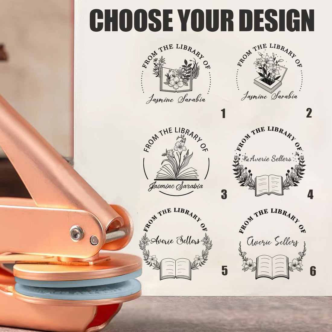 Elegant Monogram Letter Embosser | Custom Ex Libris Bookplate Seal