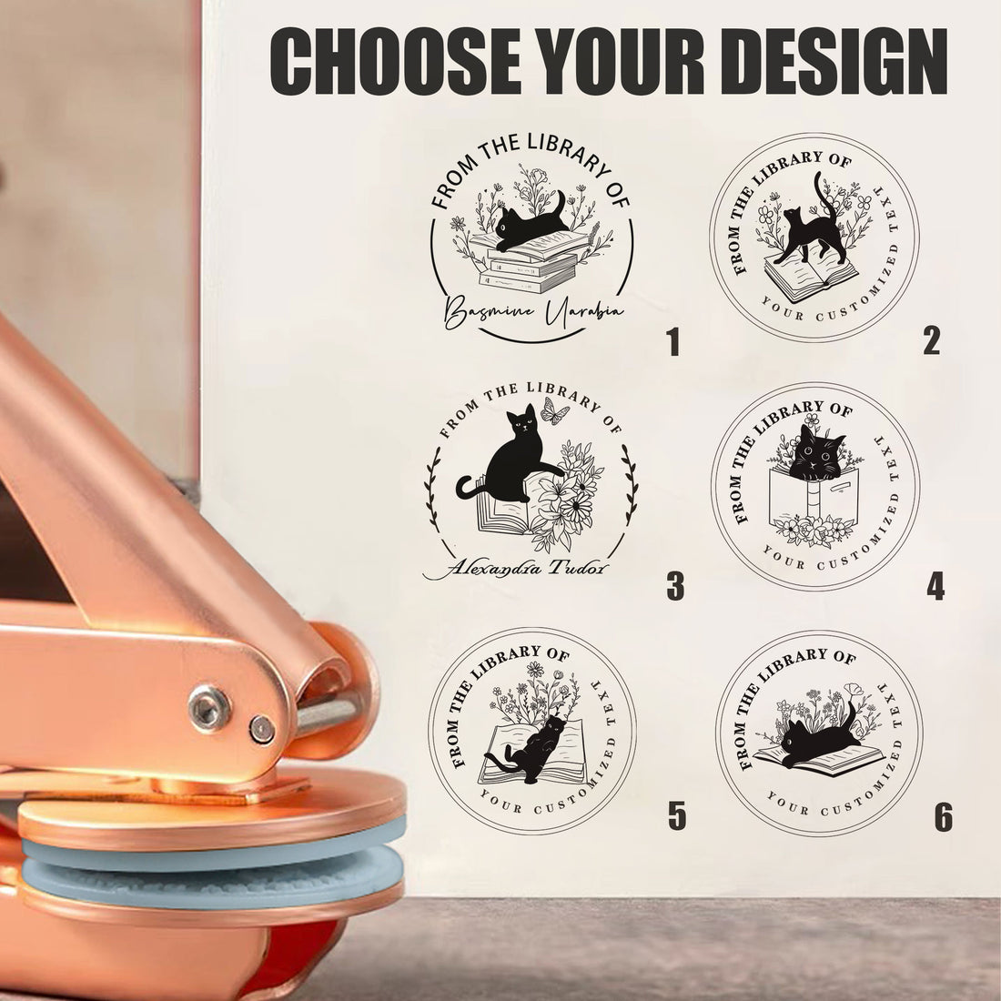 Monogram Letter Embosser for Personal Letters & Home Library