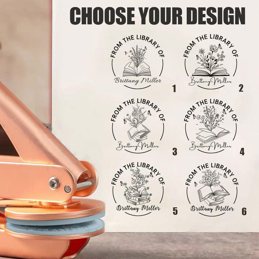 Elegant Custom Return Address Embosser for Paper Crafts & Books