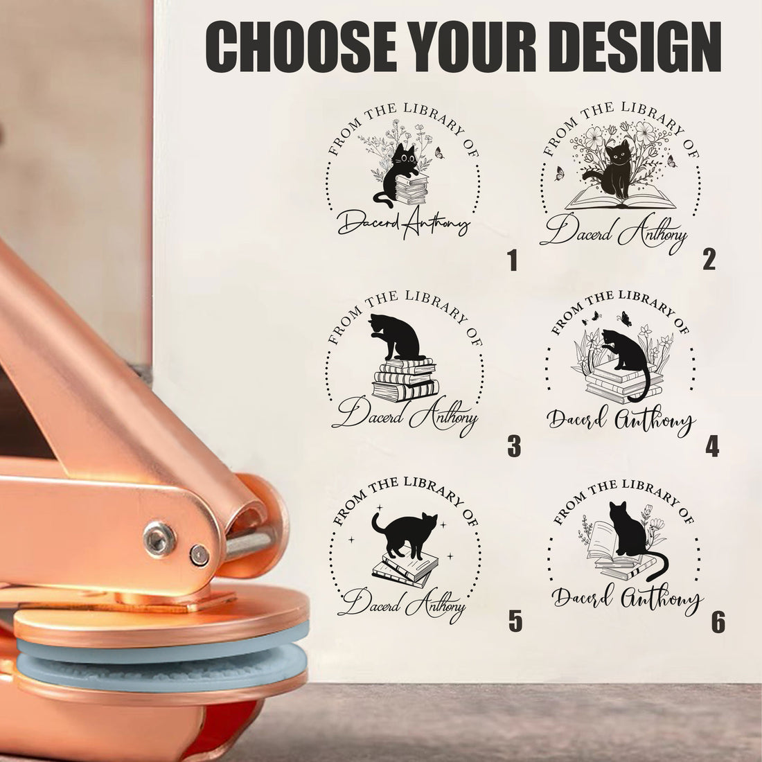 Custom Return Address Embosser Stamp | Unique Gift for Book Lovers