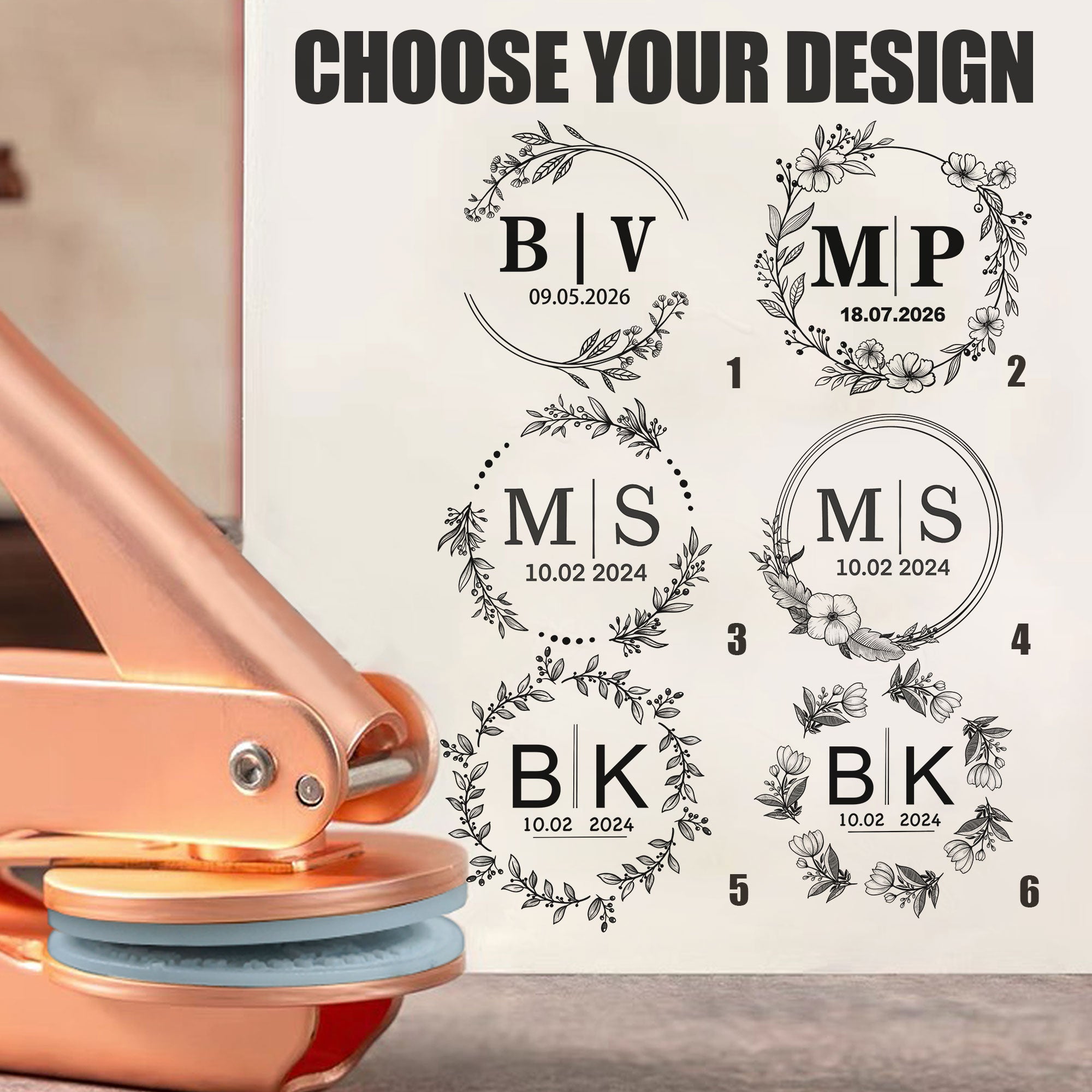 Custom Romantic Wedding Embosser