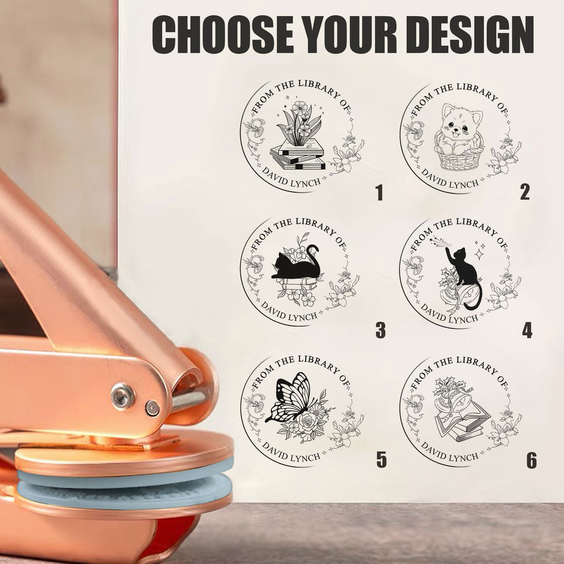 Custom Return Address Embossing Seal | Multi‑Use Book Embosser