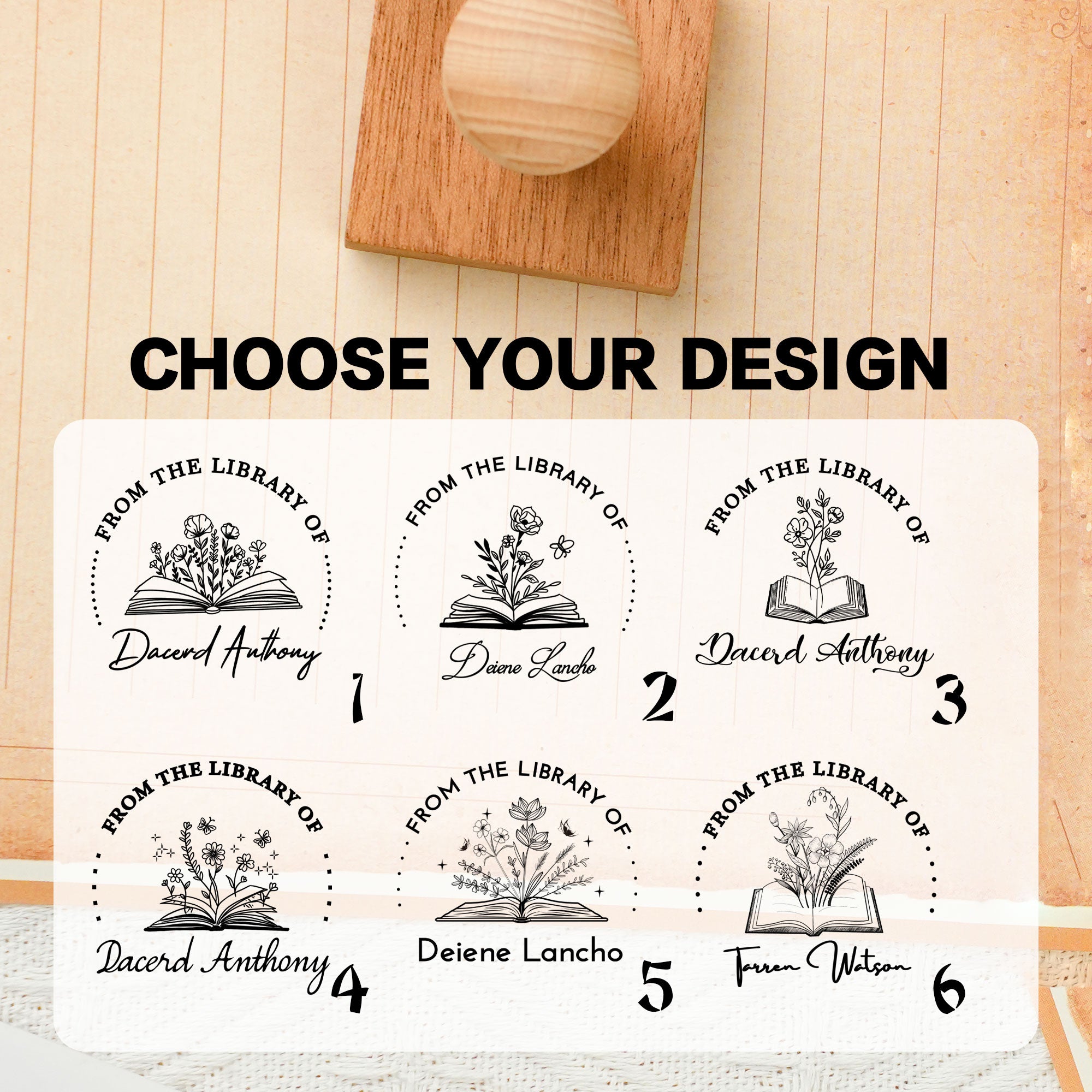 Wood Rubber Stamp for DIY Projects