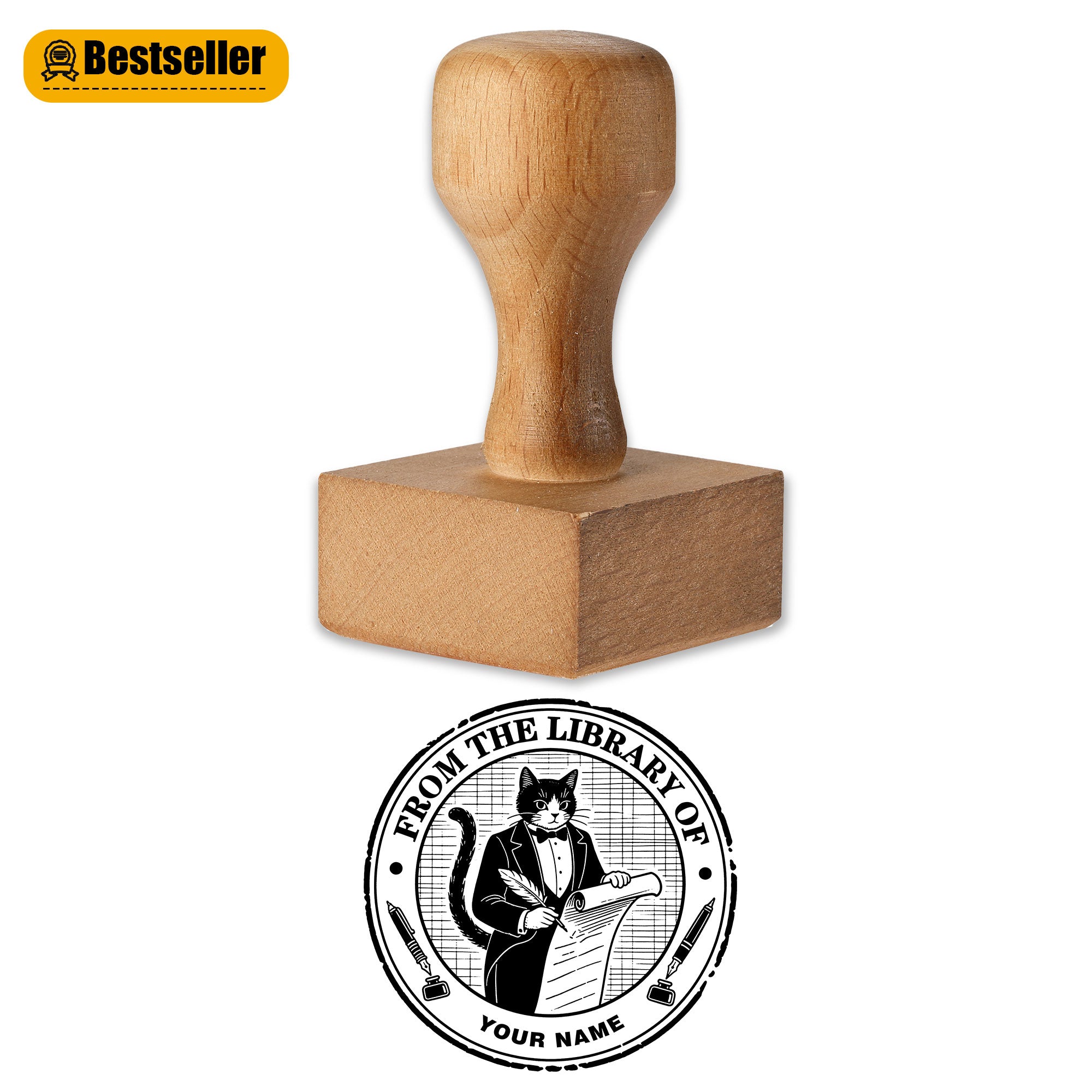 Classic Library Rubber Stamp