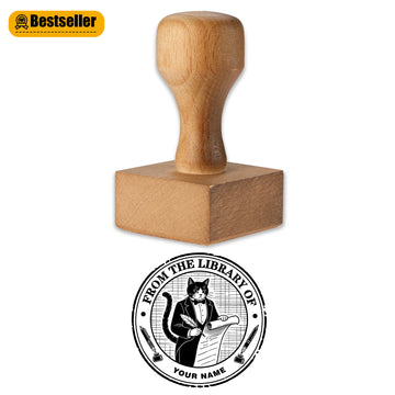 Classic Library Rubber Stamp