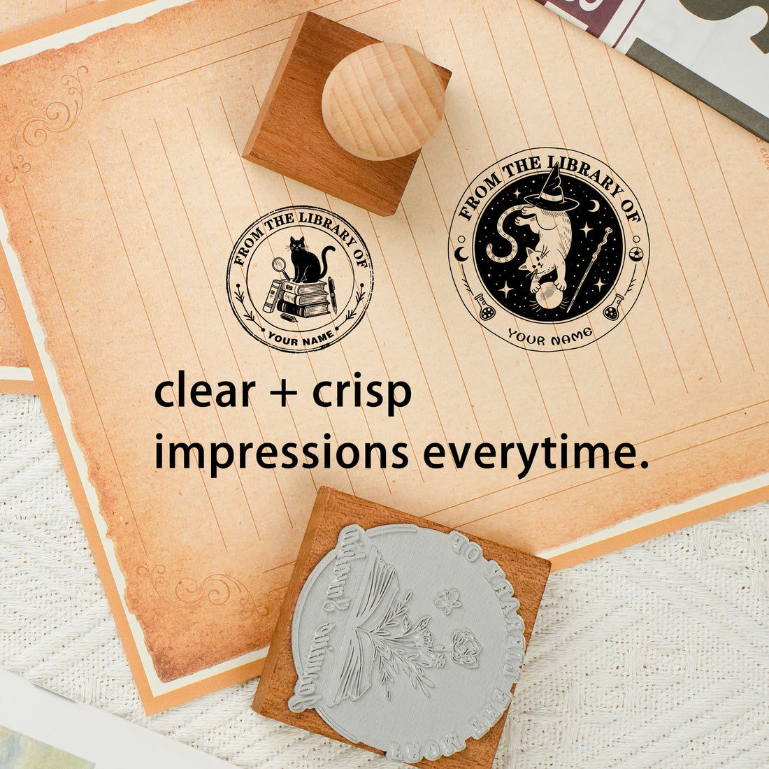 Classic Library Rubber Stamp