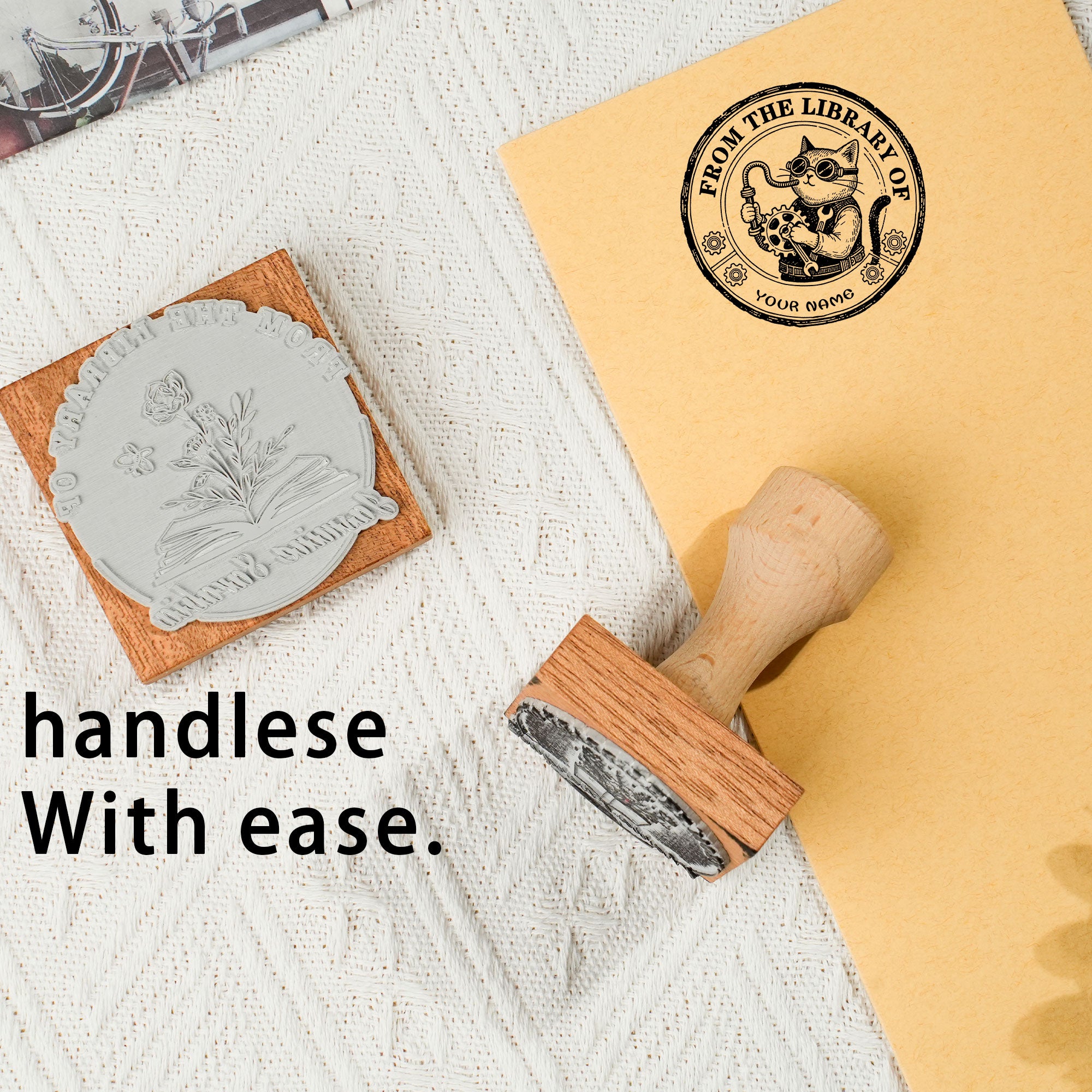 Classic Library Rubber Stamp