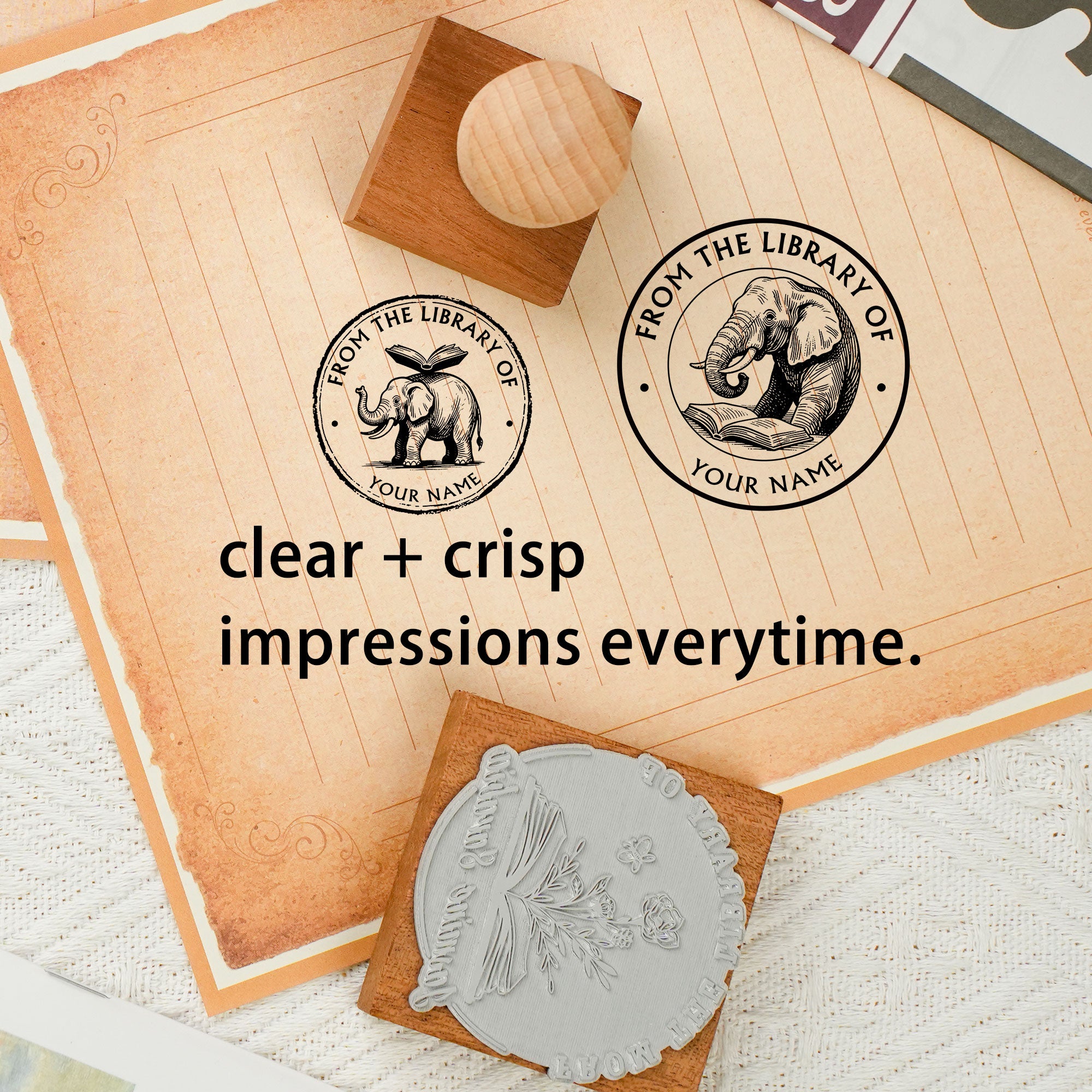 Retro Art Wood Rubber Stamp