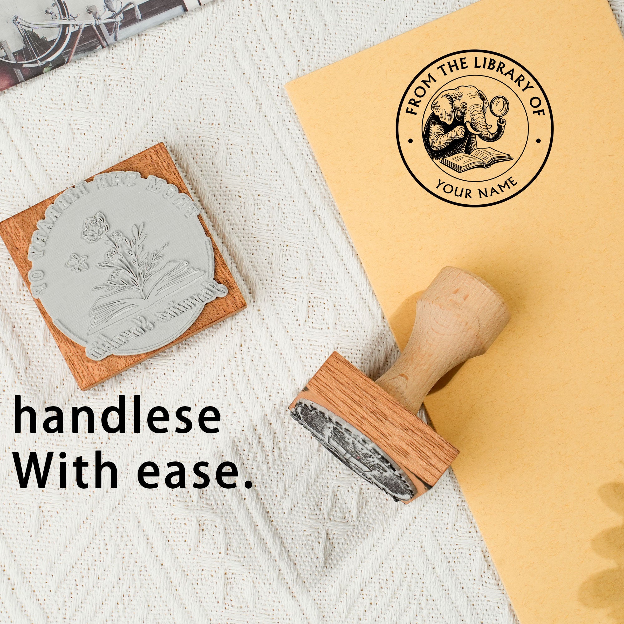 Retro Art Wood Rubber Stamp