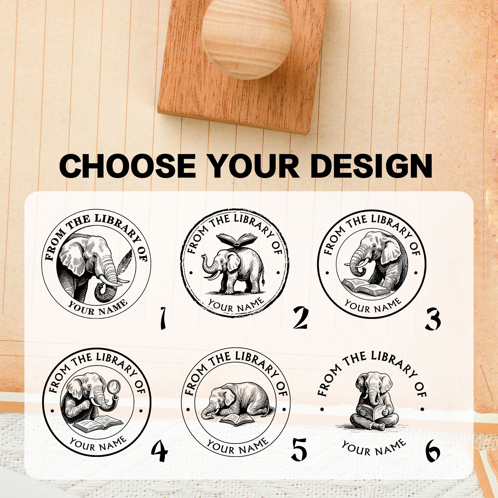 Retro Art Wood Rubber Stamp