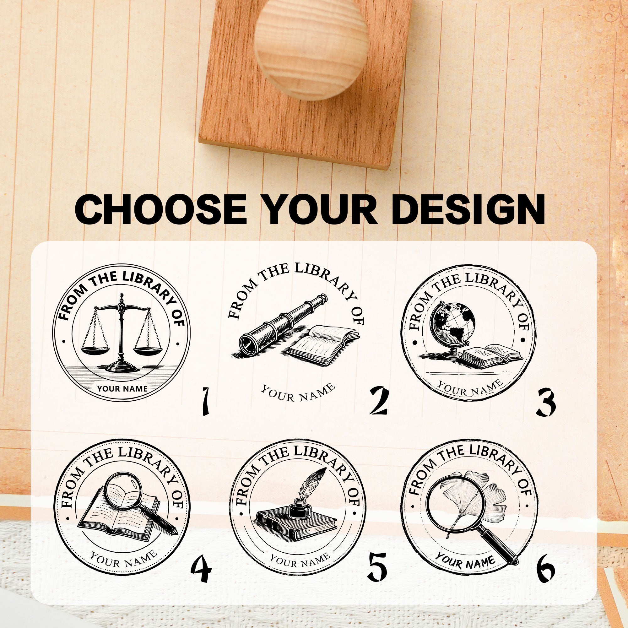 Custom Art Stamp for Reading Lovers