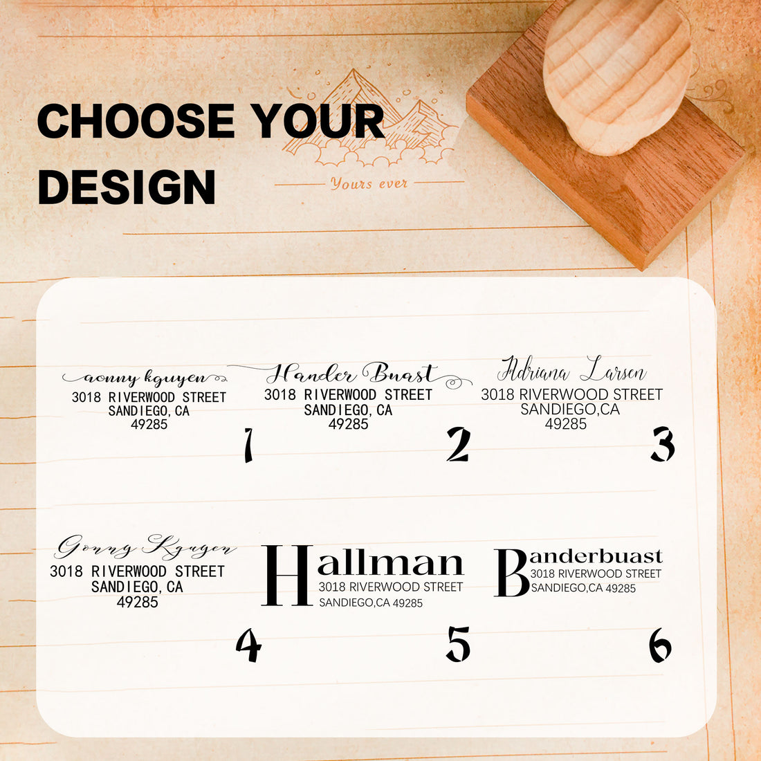 Address Home Wood Stamp