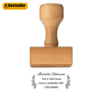 Address Minimalist Wood Stamp