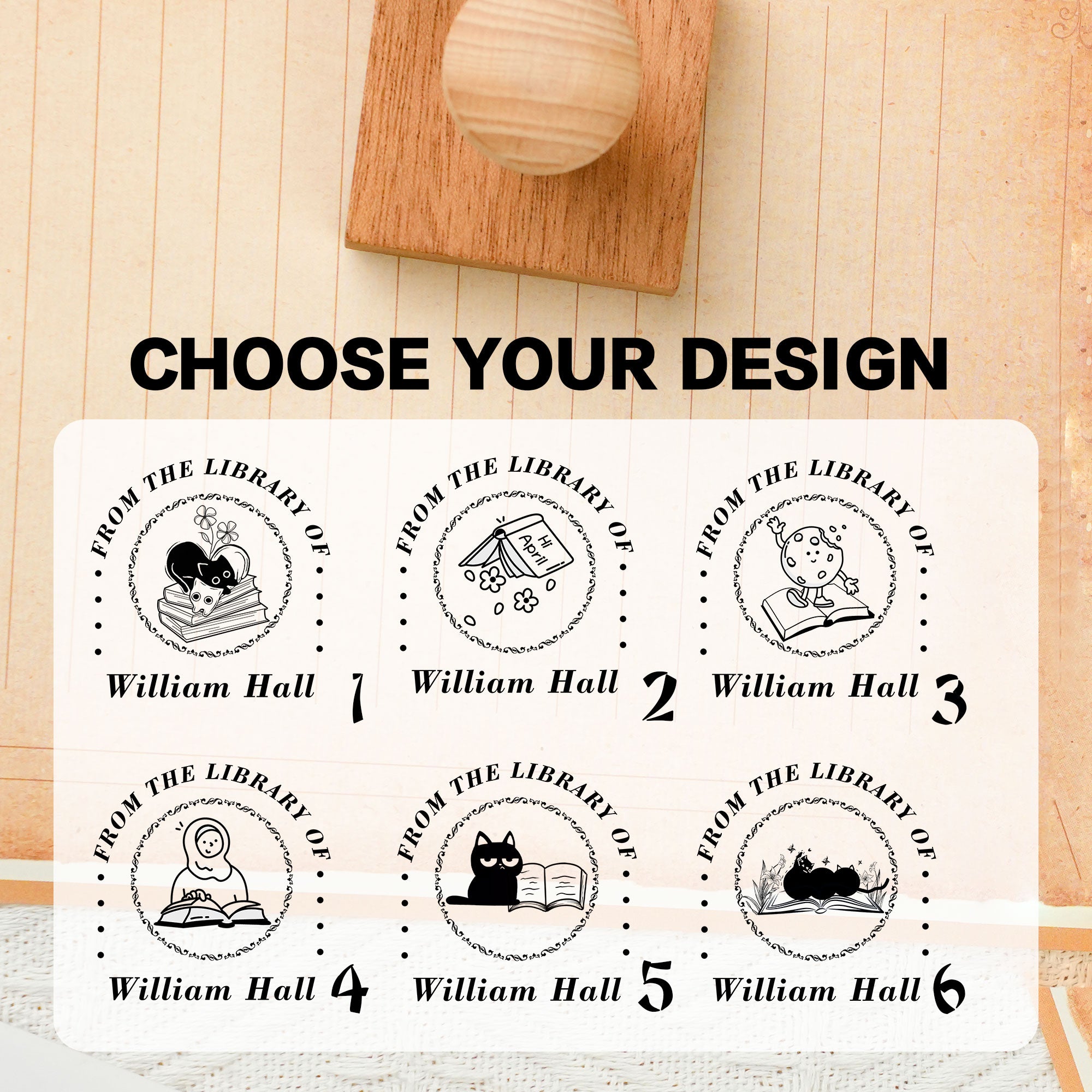 Custom Botanical Rubber Stamp