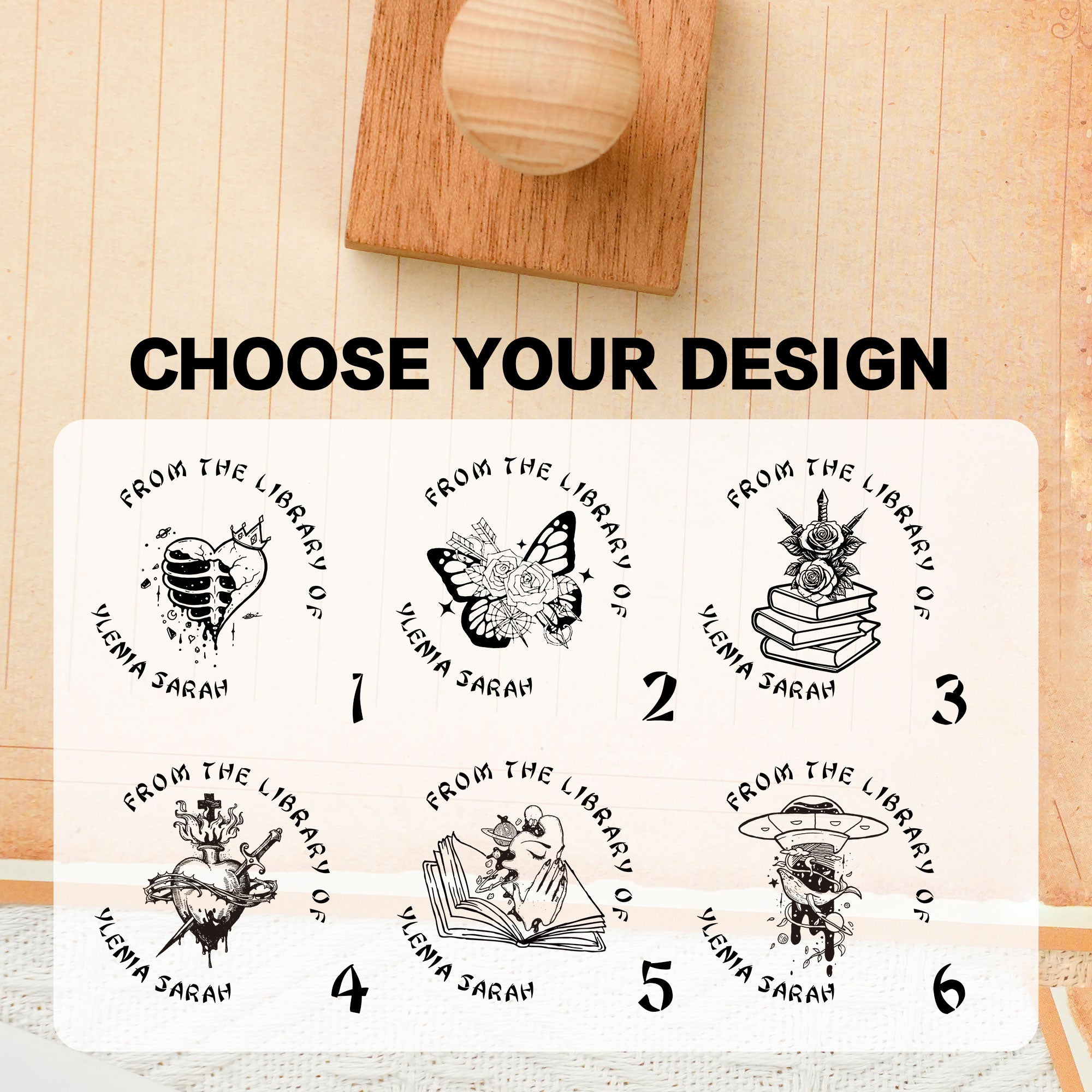 Custom Retro Library Stamp