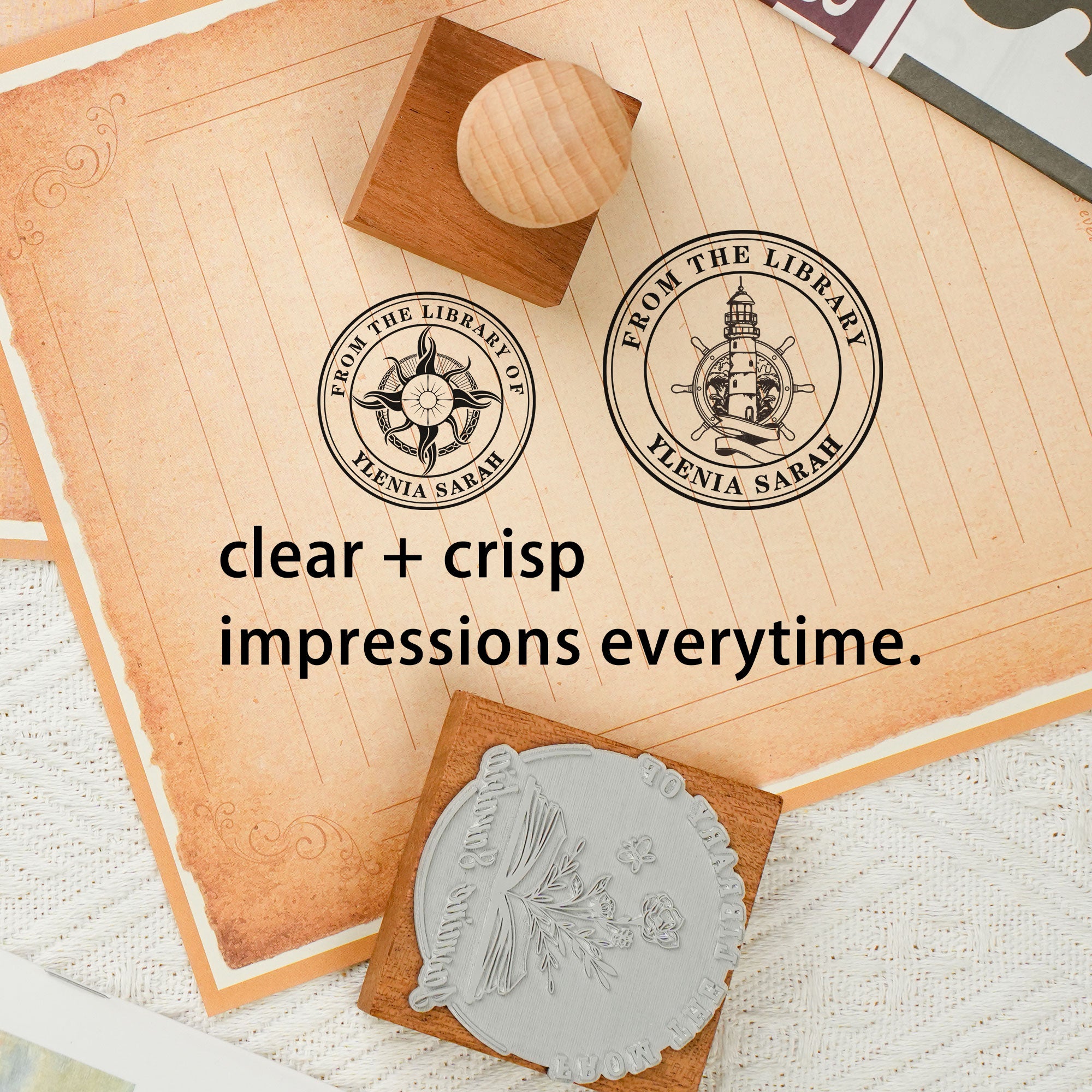 Custom Minimal Rubber Wood Stamp