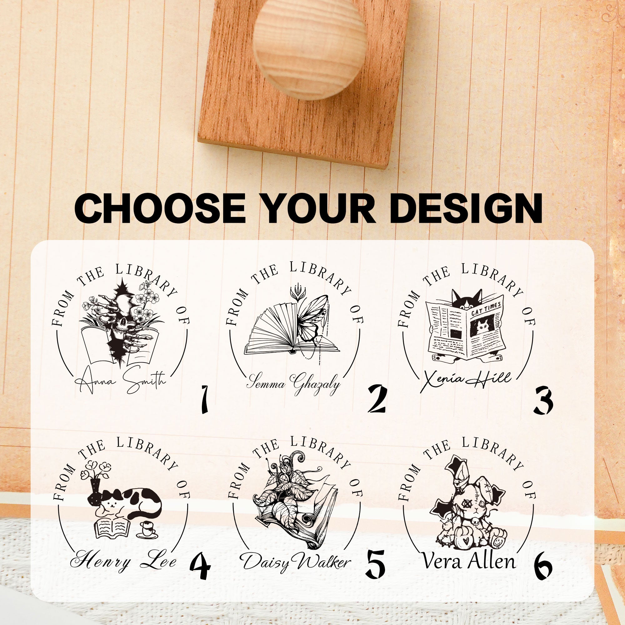 Custom Retro Wooden Stamp