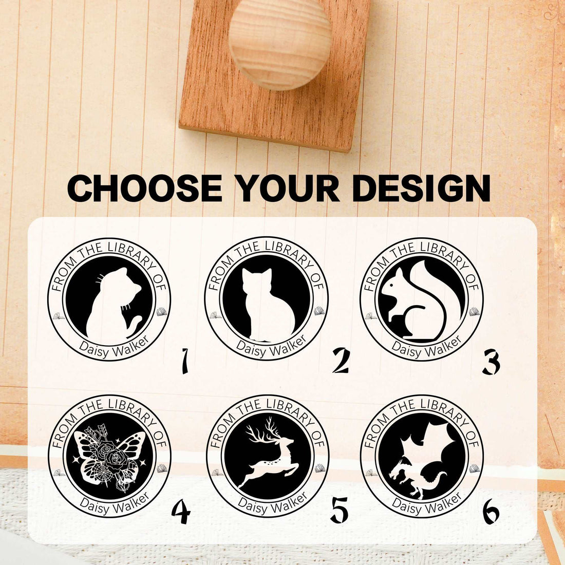 Bespoke Custom Paper Press Stamp for Bookplate Marking