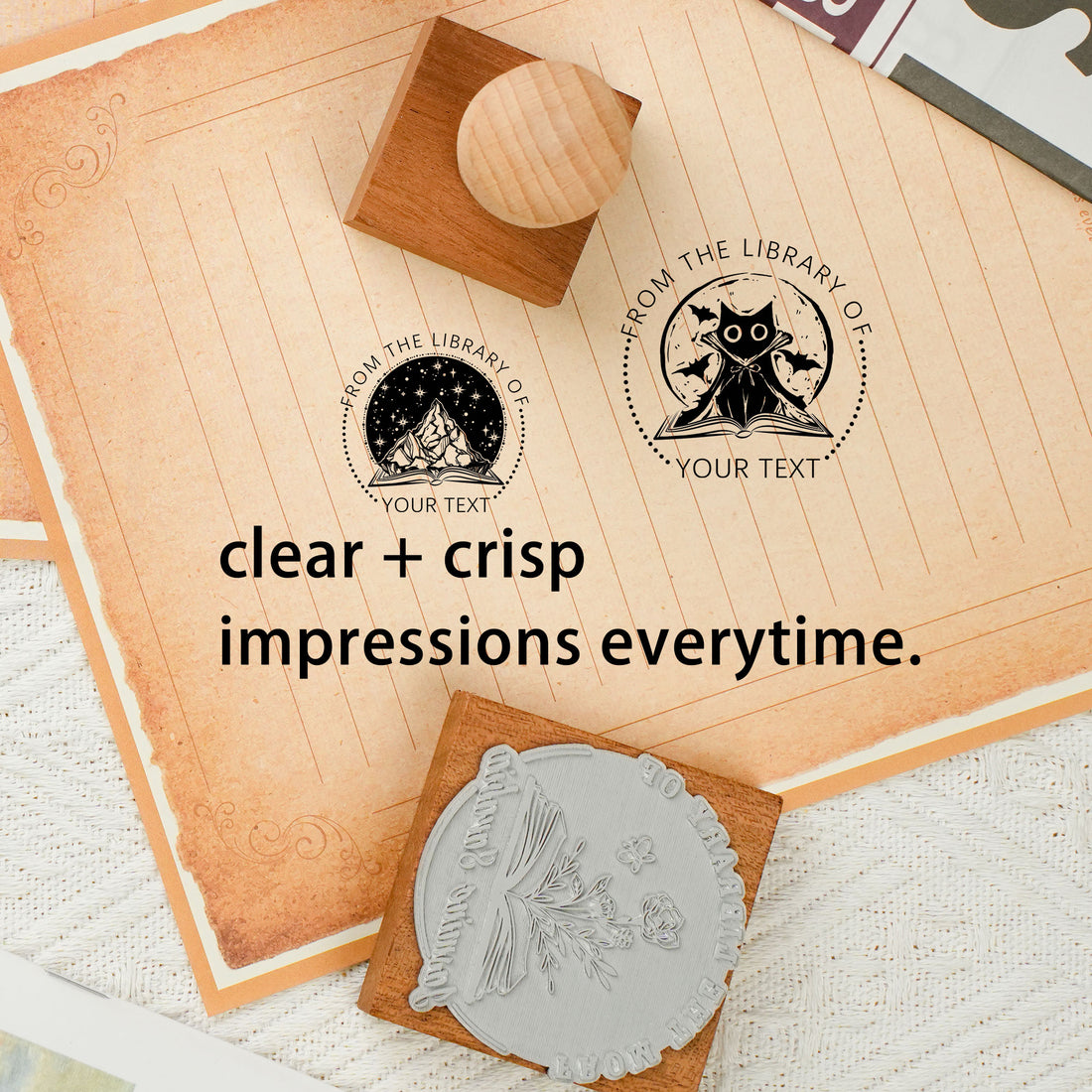 Custom Book Lover Wood Stamp
