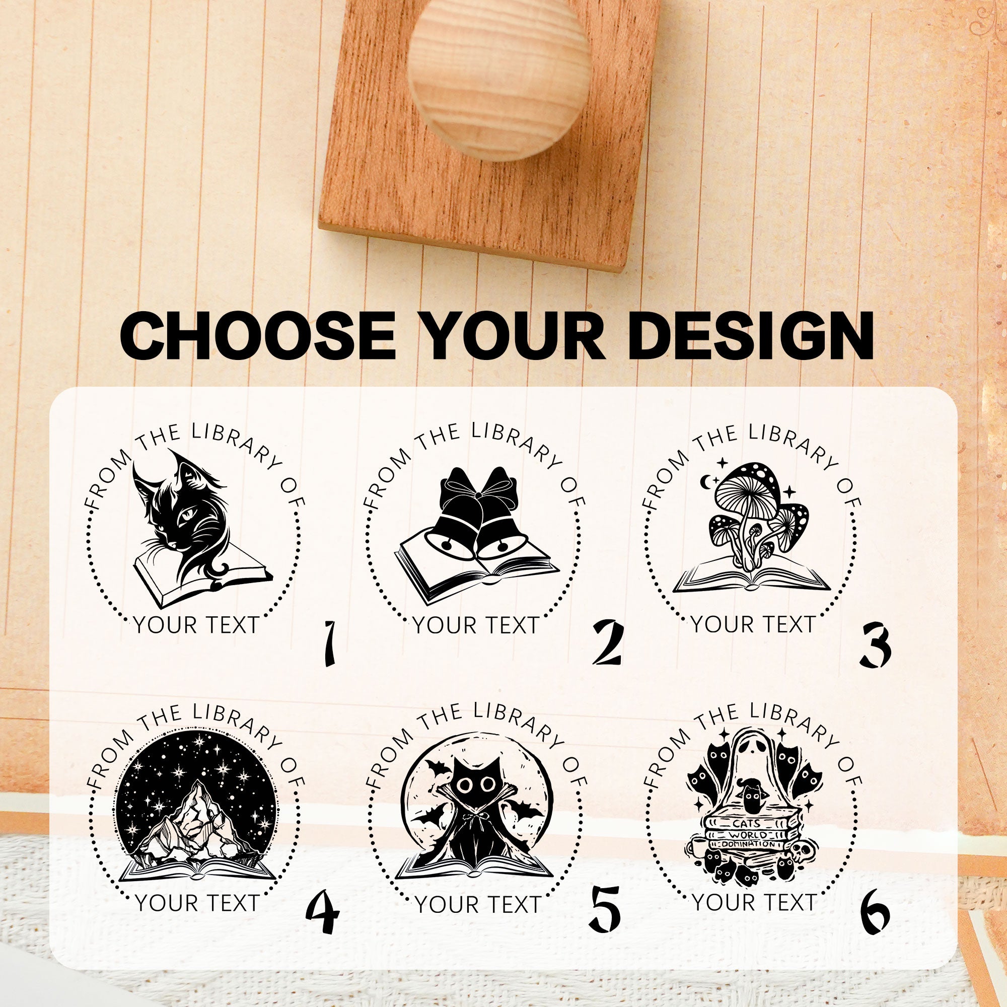 Custom Book Lover Wood Stamp
