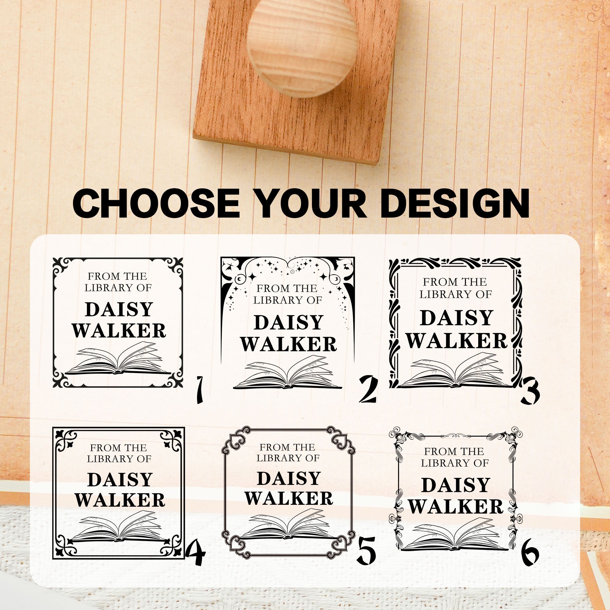 Custom Unique Wood Rubber Stamp