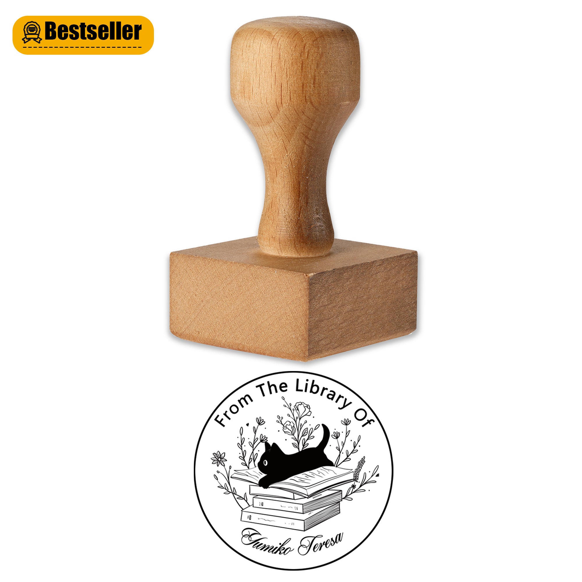 Custom Rustic Wood Rubber Stamp