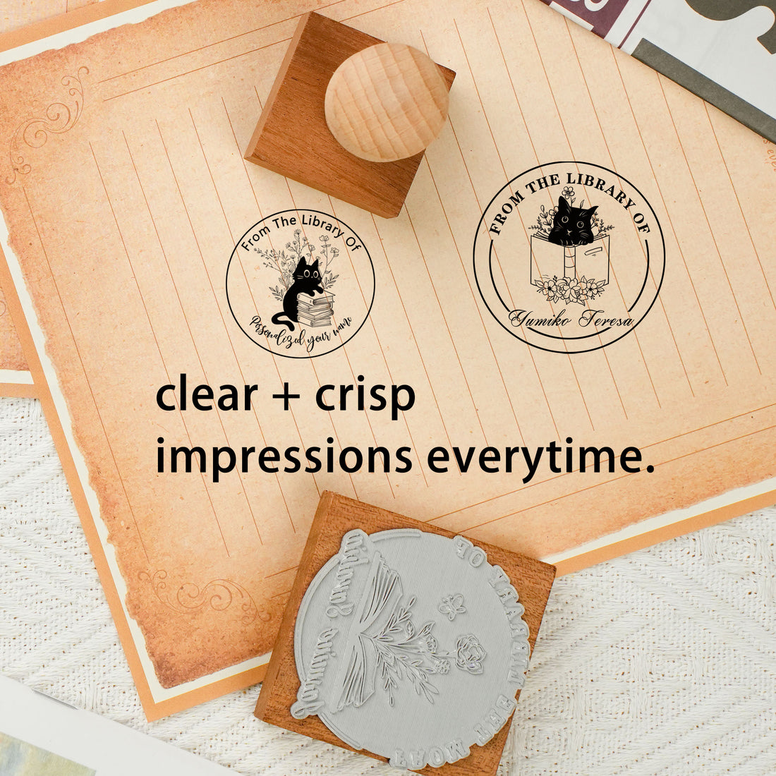 Custom Rustic Wood Rubber Stamp