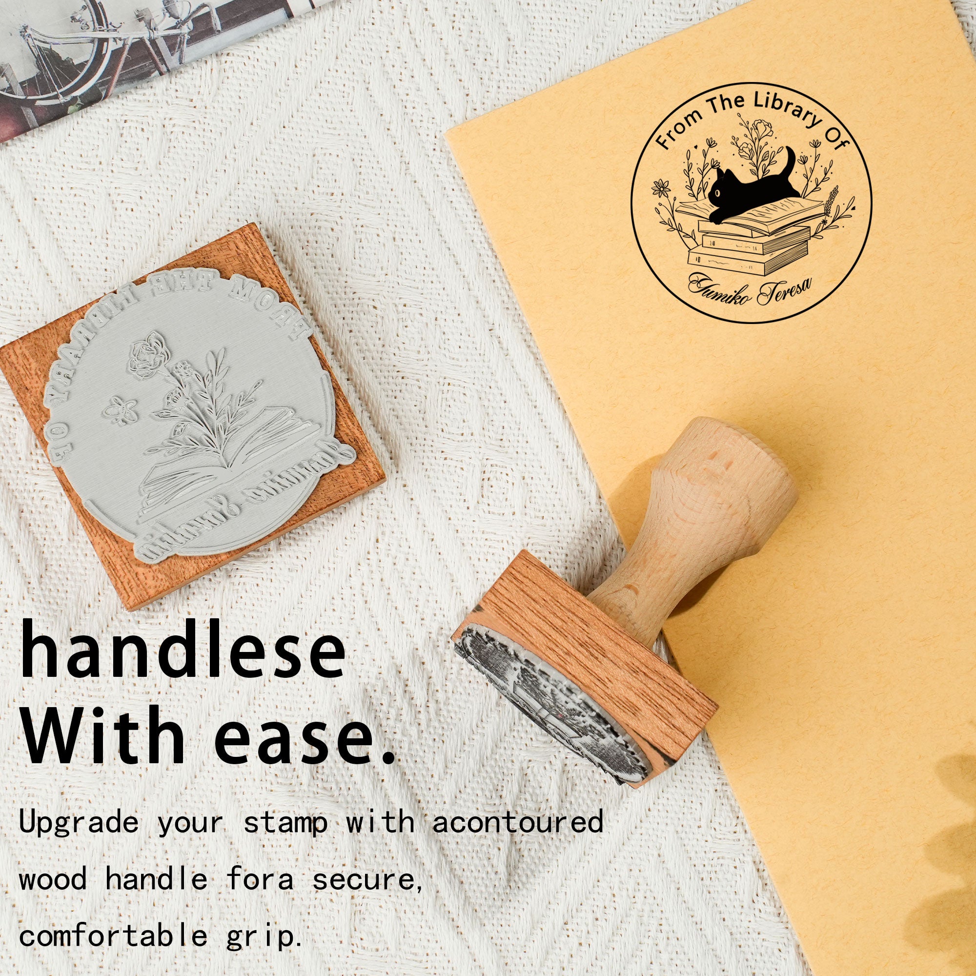Custom Rustic Wood Rubber Stamp
