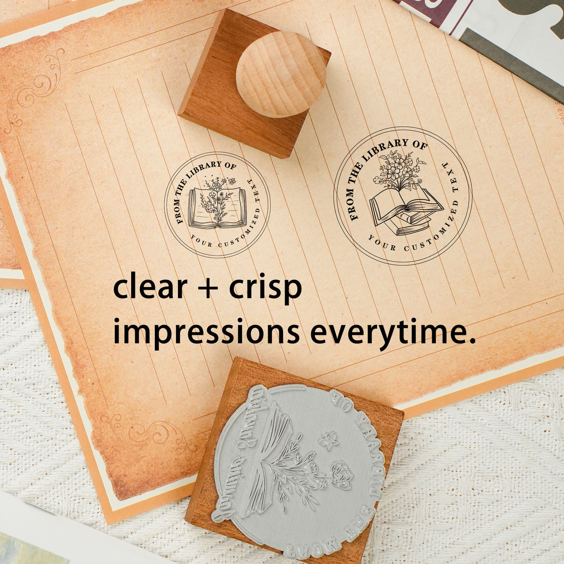 Handmade Wood Rubber Stamp