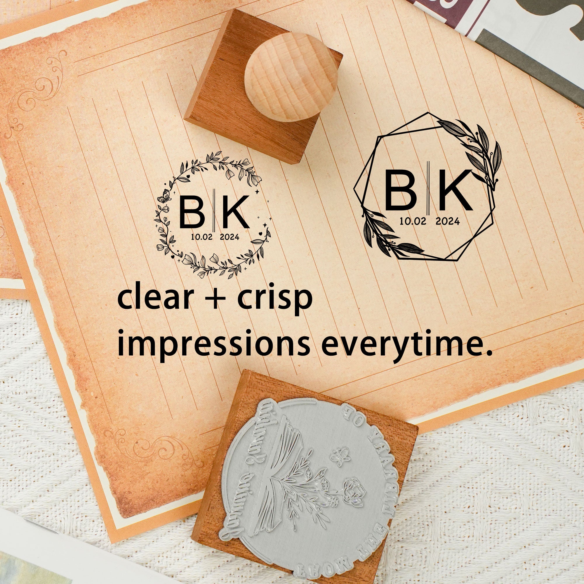 Wedding Minimalist Wood Stamp