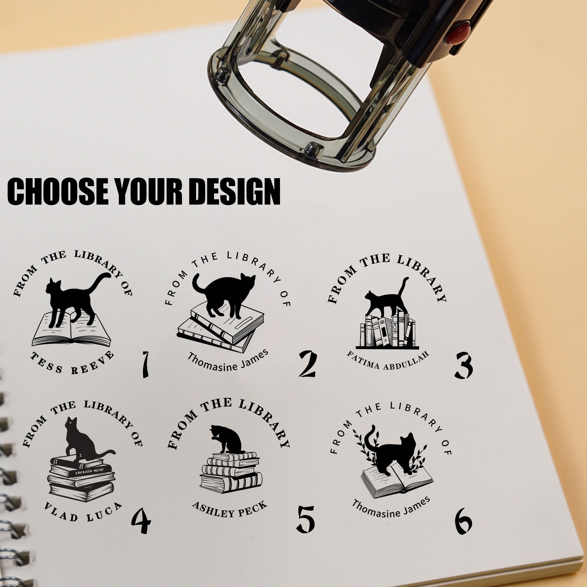 Decorative Book Self‑inking Stamp
