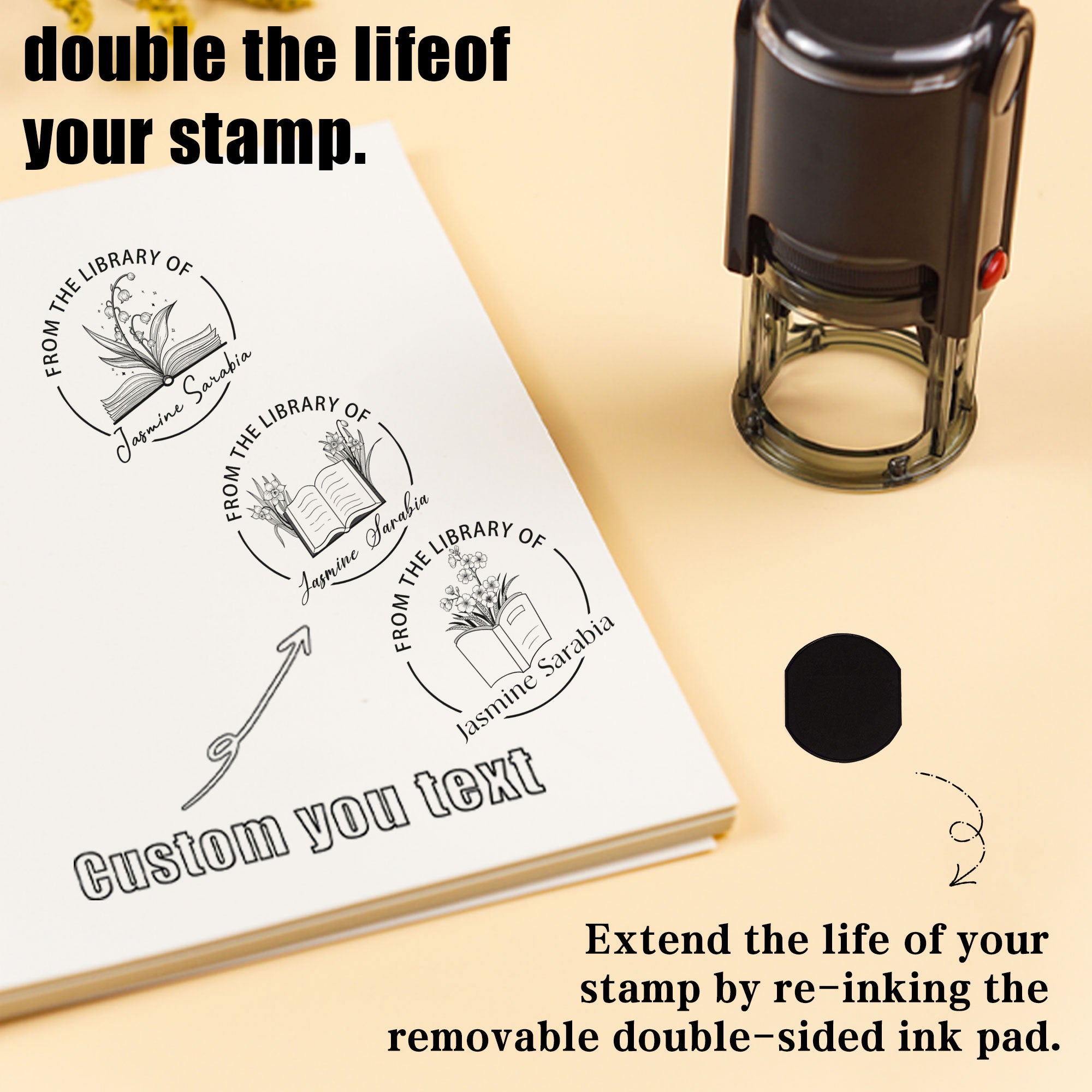Folk Style Self‑inking Stamp